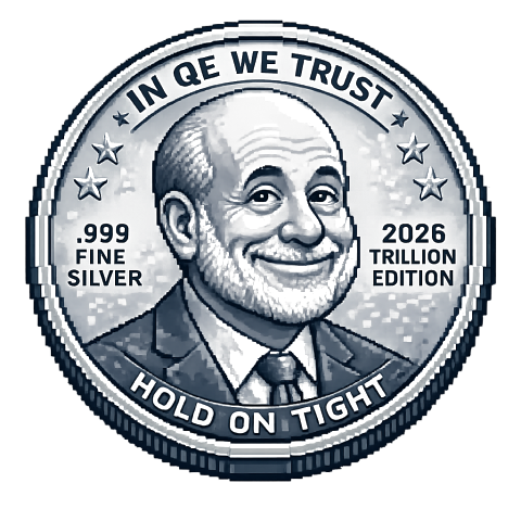 CompareSilverPrices.com - In QE We Trust commemorative silver coin